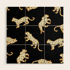 Leopard at Night Wood Wall Art Gallery Image 1