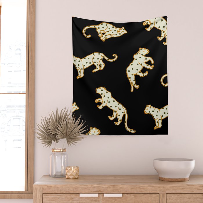 Leopard at Night Wall Tapestry Gallery Image 2