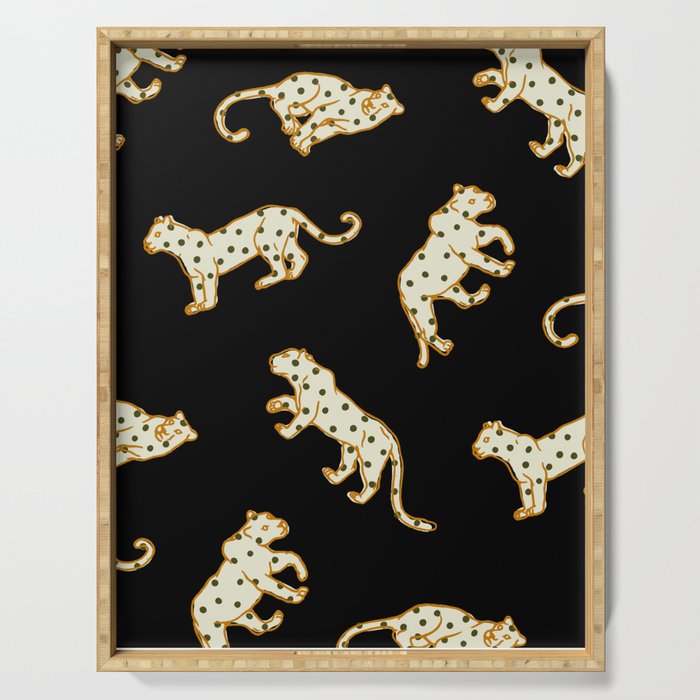 Leopard at Night Serving Tray Gallery Image 1