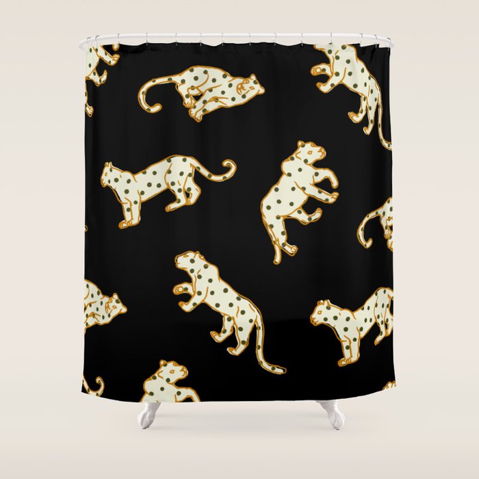 Leopard at Night Shower Curtain Gallery Image 1