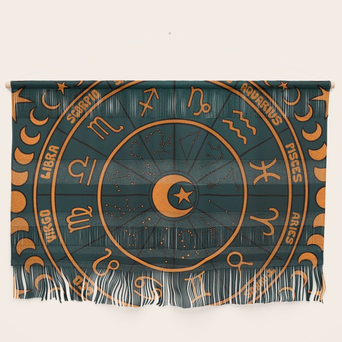Moon Zodiac Wheel Wall Hanging Gallery Image 1
