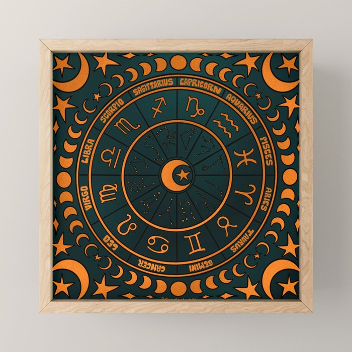 Moon Zodiac Wheel Mini Art Print Gallery Image 1