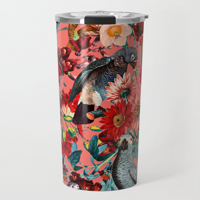 FLORAL AND BIRDS XIX Travel Mug Gallery Image 1