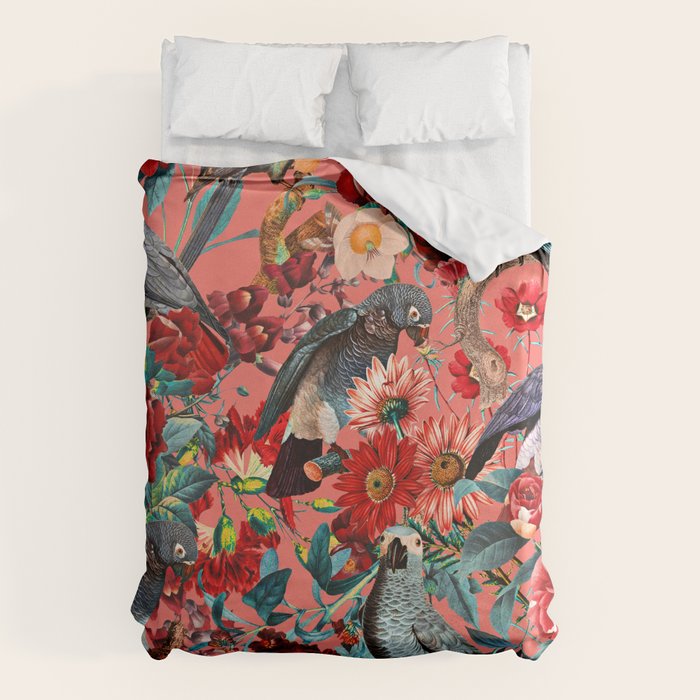 FLORAL AND BIRDS XIX Duvet Cover Gallery Image 1