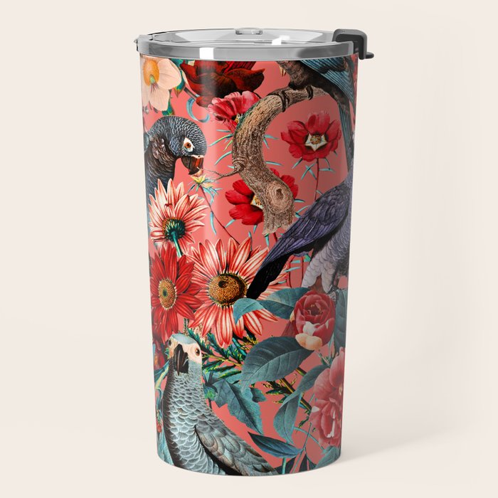 FLORAL AND BIRDS XIX Travel Mug Gallery Image 2