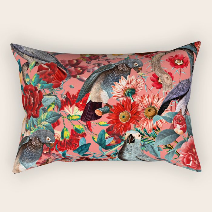 FLORAL AND BIRDS XIX Rectangular Pillow Gallery Image 1