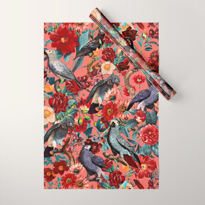 FLORAL AND BIRDS XIX Wrapping Paper Gallery Image 1