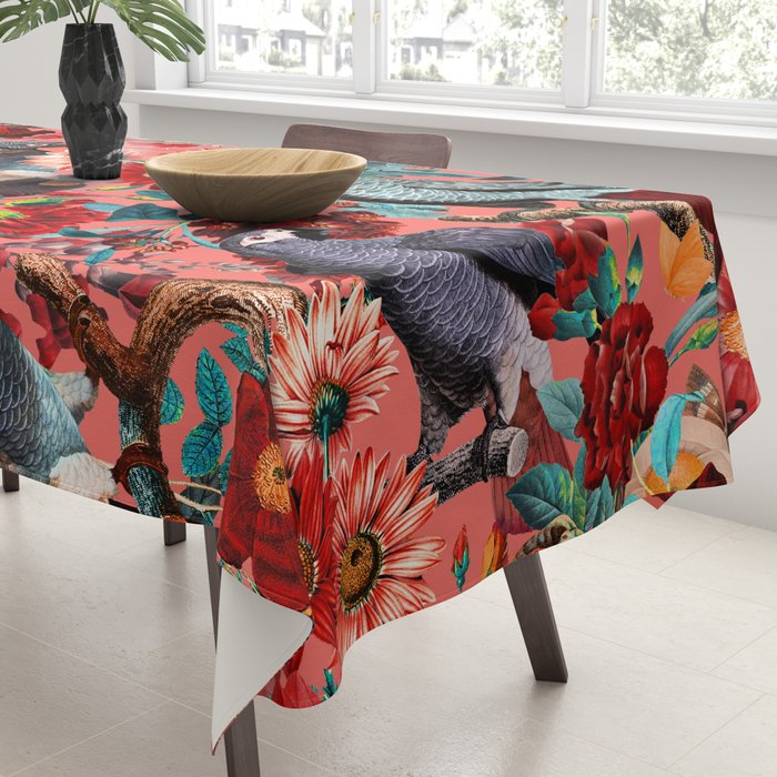 FLORAL AND BIRDS XIX Tablecloth Gallery Image 3