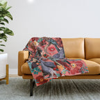 FLORAL AND BIRDS XIX Throw Blanket Gallery Image 1