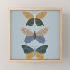 Tattooed Butterflies - Blue & Yellow Mini Art Print Gallery Image 1
