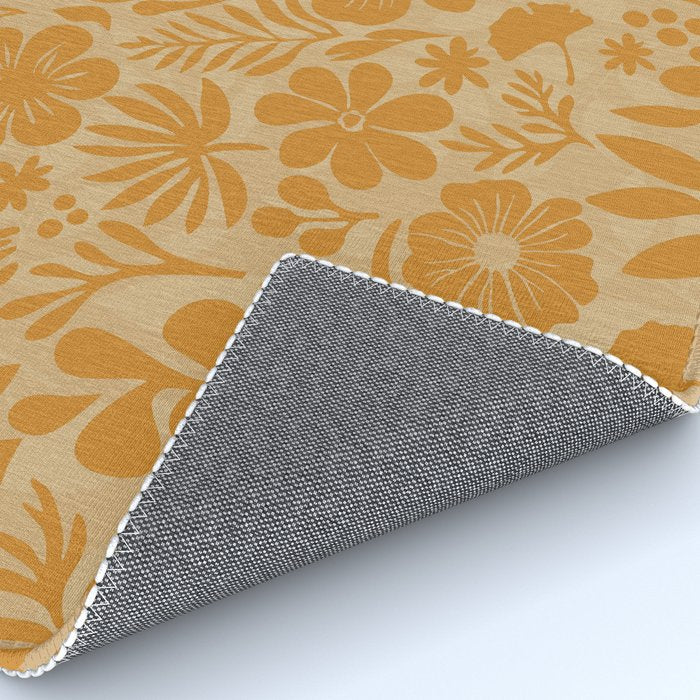 Charming Flower Shapes Amber Marigold Rug Gallery Image 4