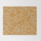 Charming Flower Shapes Amber Marigold Throw Blanket Gallery Image 2