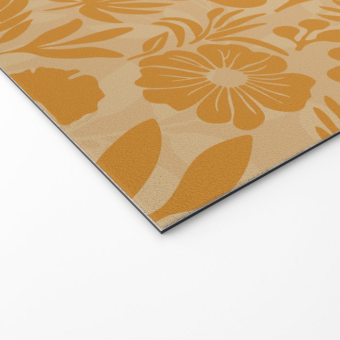 Charming Flower Shapes Amber Marigold Welcome Mat Gallery Image 2