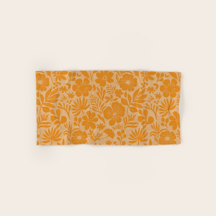 Charming Flower Shapes Amber Marigold Bath Towel Gallery Image 1