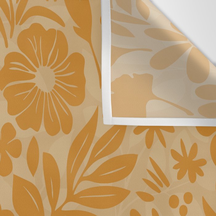 Charming Flower Shapes Amber Marigold Wall Tapestry Gallery Image 3