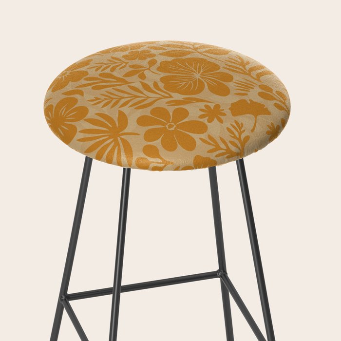 Charming Flower Shapes Amber Marigold Stool Gallery Image 2