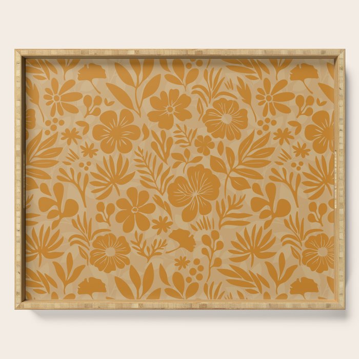 Charming Flower Shapes Amber Marigold Serving Tray Gallery Image 1
