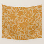 Charming Flower Shapes Amber Marigold Wall Tapestry Gallery Image 4