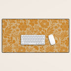 Charming Flower Shapes Amber Marigold Desk Mat Gallery Image 1
