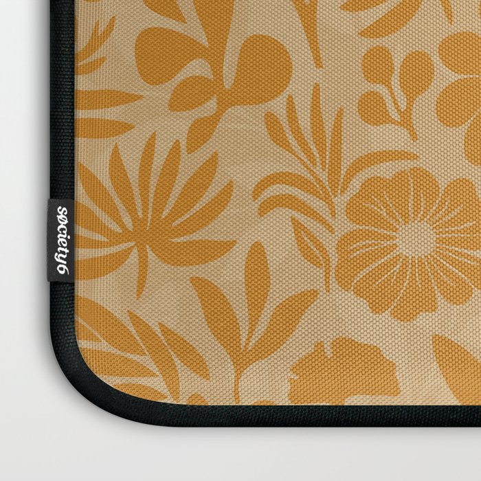 Charming Flower Shapes Amber Marigold Laptop Sleeve Gallery Image 3