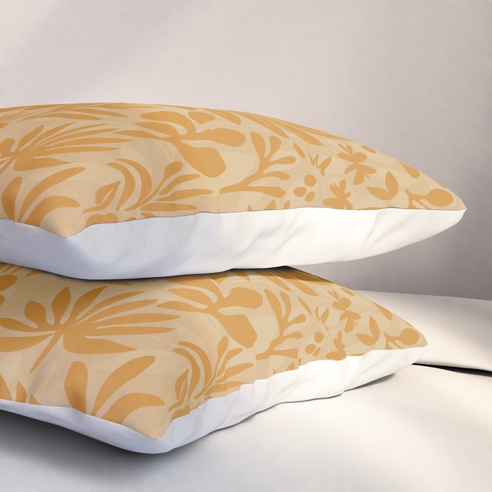 Charming Flower Shapes Amber Marigold Pillow Sham Gallery Image 3