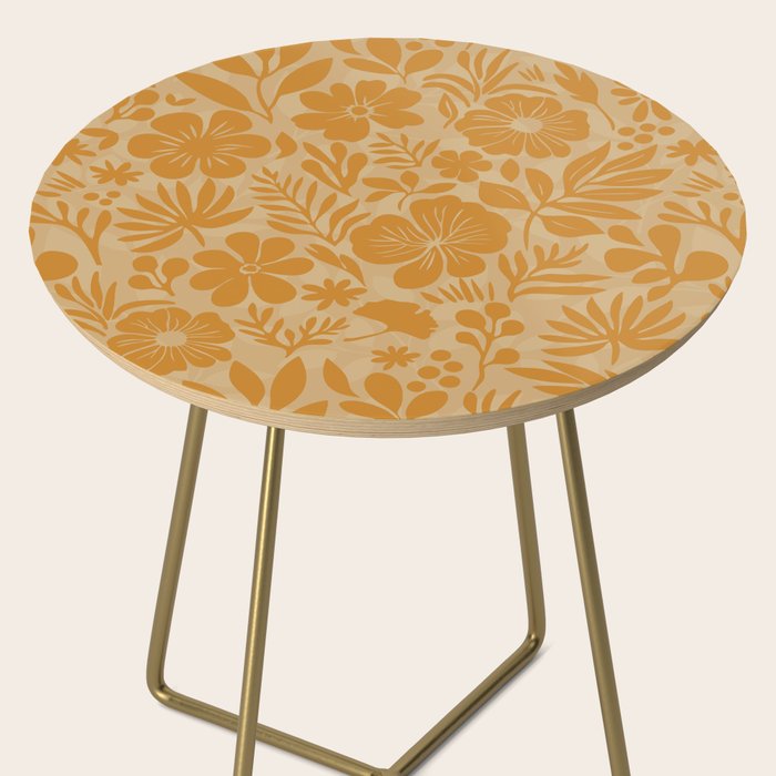 Charming Flower Shapes Amber Marigold Side Table Gallery Image 2