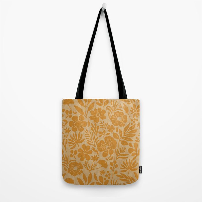 Charming Flower Shapes Amber Marigold Tote Bag Gallery Image 2