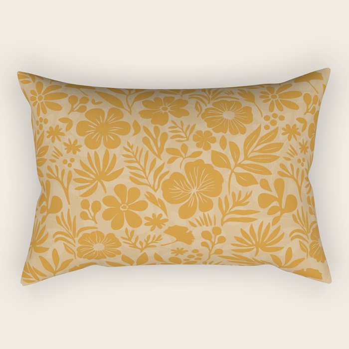 Charming Flower Shapes Amber Marigold Rectangular Pillow Gallery Image 2
