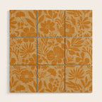 Charming Flower Shapes Amber Marigold Wood Wall Art Gallery Image 1