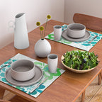 Blue and Green Coastal Floral Watercolor Placemat Gallery Image 2