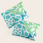 Blue and Green Coastal Floral Watercolor Pillow Sham Gallery Image 3
