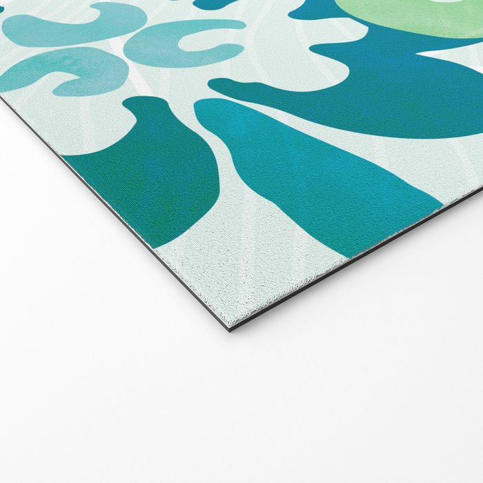 Blue and Green Coastal Floral Watercolor Welcome Mat Gallery Image 2