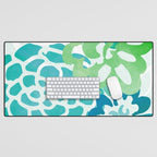 Blue and Green Coastal Floral Watercolor Desk Mat Gallery Image 1