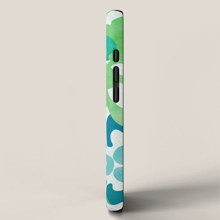Blue and Green Coastal Floral Watercolor iPhone Case Gallery Image 2