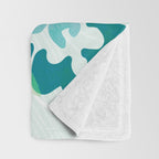 Blue and Green Coastal Floral Watercolor Throw Blanket Gallery Image 3