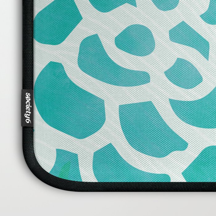Blue and Green Coastal Floral Watercolor Laptop Sleeve Gallery Image 3