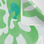 Blue and Green Coastal Floral Watercolor Wall Tapestry Gallery Image 3