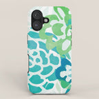 Blue and Green Coastal Floral Watercolor iPhone Case Gallery Image 1