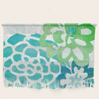 Blue and Green Coastal Floral Watercolor Wall Hanging Gallery Image 1