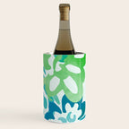 Blue and Green Coastal Floral Watercolor Wine Chiller Gallery Image 3
