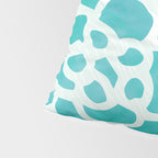 Blue and Green Coastal Floral Watercolor Pillow Sham Gallery Image 4