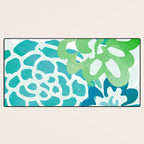 Blue and Green Coastal Floral Watercolor Desk Mat Gallery Image 3