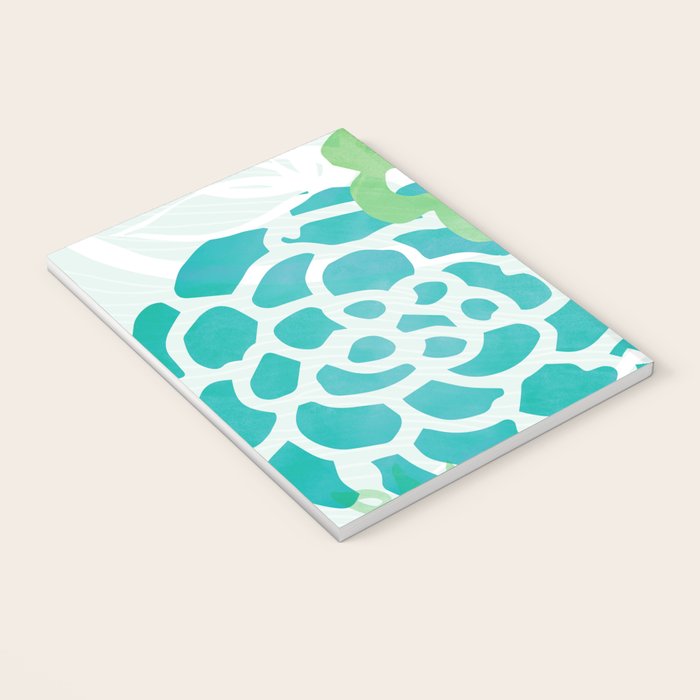 Blue and Green Coastal Floral Watercolor Notebook Gallery Image 3