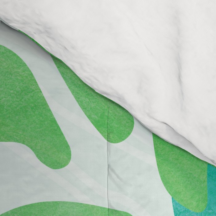 Blue and Green Coastal Floral Watercolor Comforter Gallery Image 4