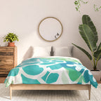 Blue and Green Coastal Floral Watercolor Comforter Gallery Image 3