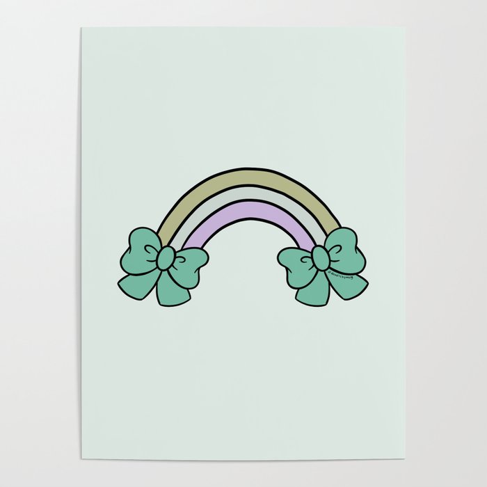 Bow Rainbow in Blue Poster Gallery Image 4
