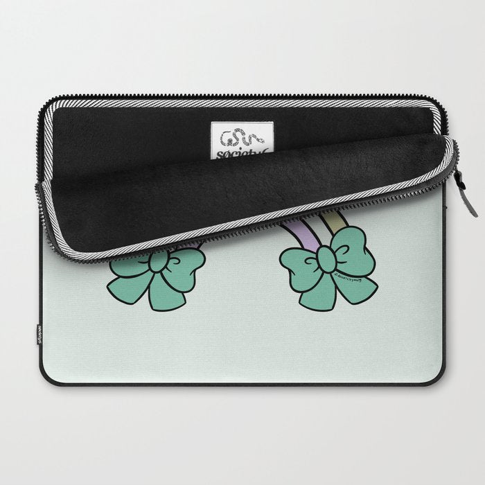 Bow Rainbow in Blue Laptop Sleeve Gallery Image 2