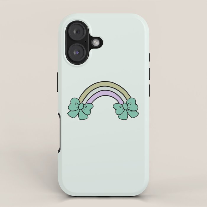 Bow Rainbow in Blue iPhone Case Gallery Image 1