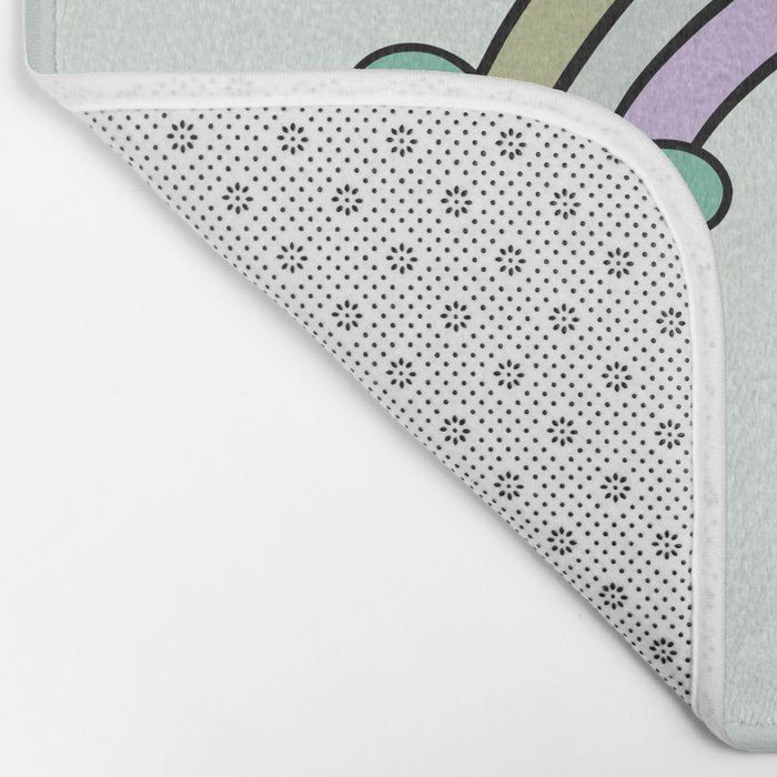 Bow Rainbow in Blue Bath Mat Gallery Image 2