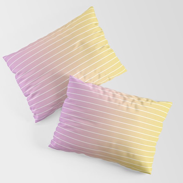 Ombre Arch IV Pink Yellow Sunrise Gradient Modern Geometric Lines Pillow Sham Gallery Image 1
